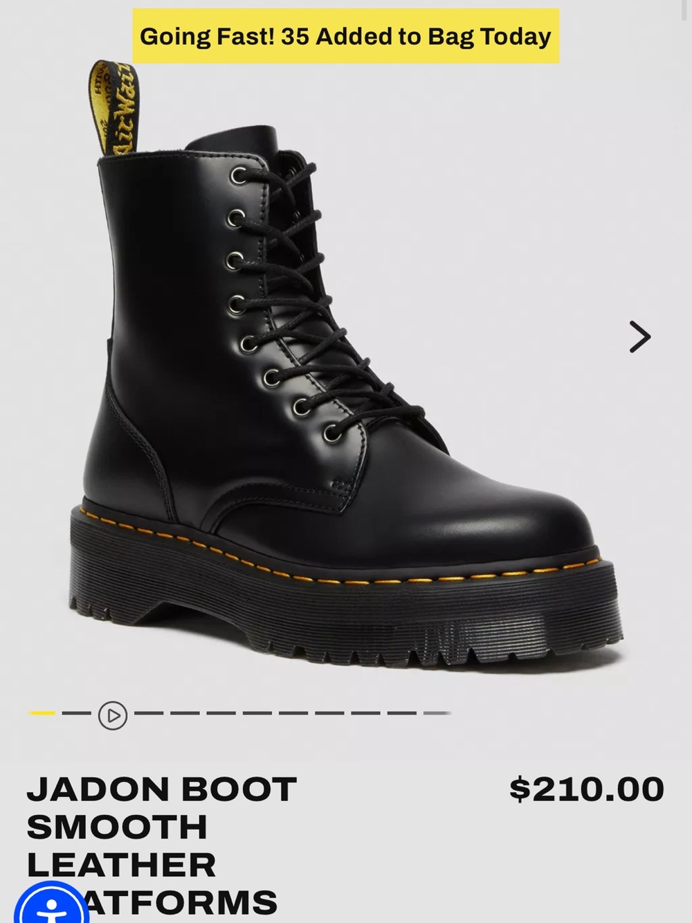 Dr. Martens Jadon Smooth Leather Platform Boot - Black
